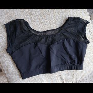 Motionwear Black Mesh Sports Bra